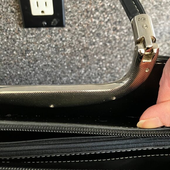 Black leather purse tri colour - Picture 7 of 8